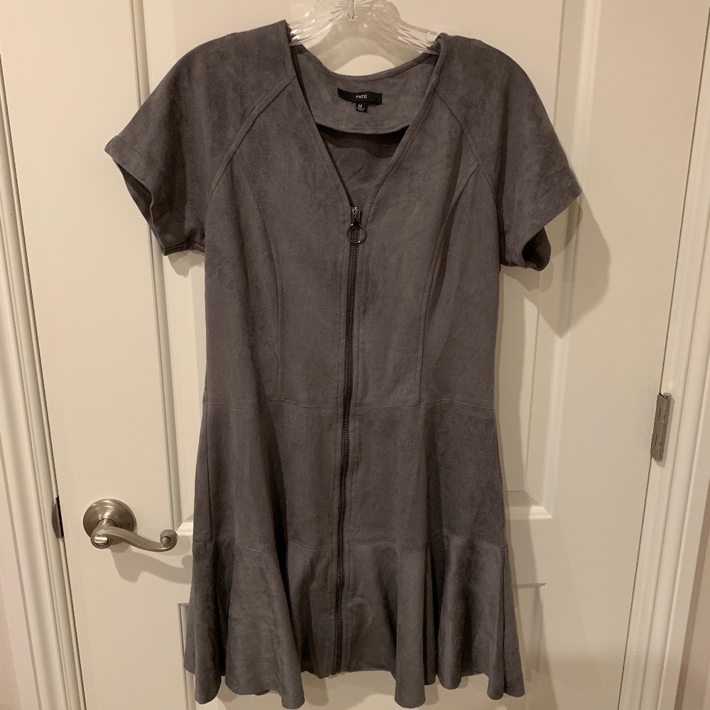 Grey suede dress